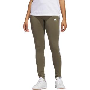 adidas Women’s Essentials 3-Stripes Leggings(Olive Strata/White)
