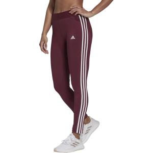 adidas Women’s Essentials 3-Stripes Leggings(Victory Crimson/White)
