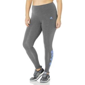 adidas Women’s Essentials High-Waisted Logo Leggings(Dark Grey Heather/Blue Fusion)