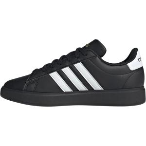 adidas Women’s Grand Court 2.0 Tennis Shoe(Black/White/Gold Metallic)