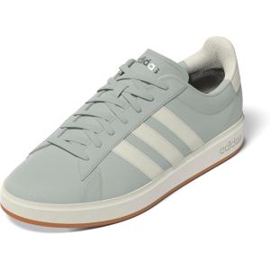 adidas Women’s Grand Court 2.0 Tennis Shoe(Linen Green/Off White/Silver Metallic)