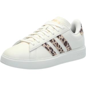 adidas Women’s Grand Court 2.0 Tennis Shoe(Off White/Magic Beige/Matte Gold)