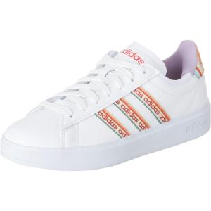 adidas Women’s Grand Court 2.0 Tennis Shoe(White/Lush Red/Purple)