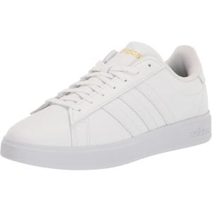 adidas Women’s Grand Court 2.0 Tennis Shoe(White/White/Gold Metallic)