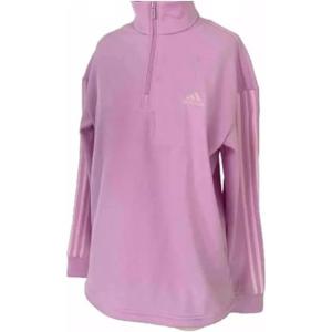 adidas Women’s Quarter-Zip Fleece Sweatshirt(Bliss Lilac/Orchid Fusion)