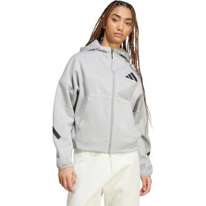 adidas Women’s Z.n.e. Full-Zip Hoodie(Medium Grey Heather)