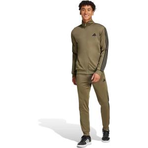 adidas mens Basic 3-stripes Tricot Track Suit(Olive Strata)