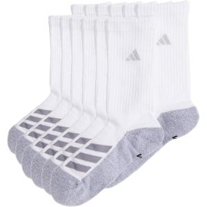 adidas Boy’s Cushioned Mixed Crew 6-Pack (Little Kid/Big Kid/Adult)(White/Grey/Light Onix Grey)