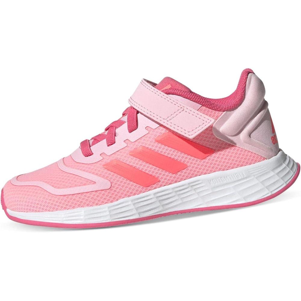 imageadidas UnisexChild Duramo 10 Running Shoes Little Big Kid 28 EUClear PinkAcid RedRose Tone Gz1056