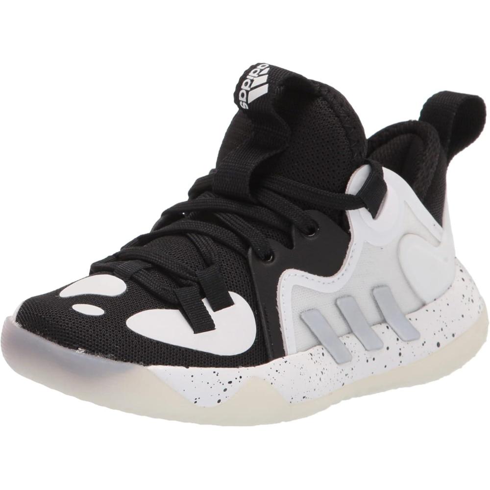 imageadidas UnisexChild Harden Stepback 2 Basketball ShoesBlackSilver MetallicWhite