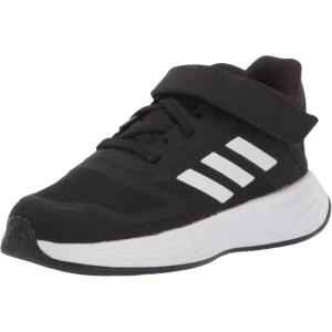 adidas Unisex-Child Duramo 10 Running Shoes (Little Big Kid), 28 EU(Black/White/Black (Elastic))