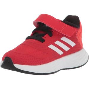 adidas Unisex-Child Duramo 10 Running Shoes (Little Big Kid), 28 EU(Vivid Red/White/Black (Elastic))
