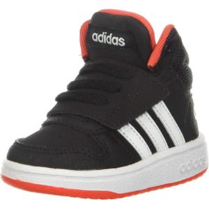 adidas Unisex-Child Hoops Mid 2.0 Basketball Shoes(Black/White/Red)