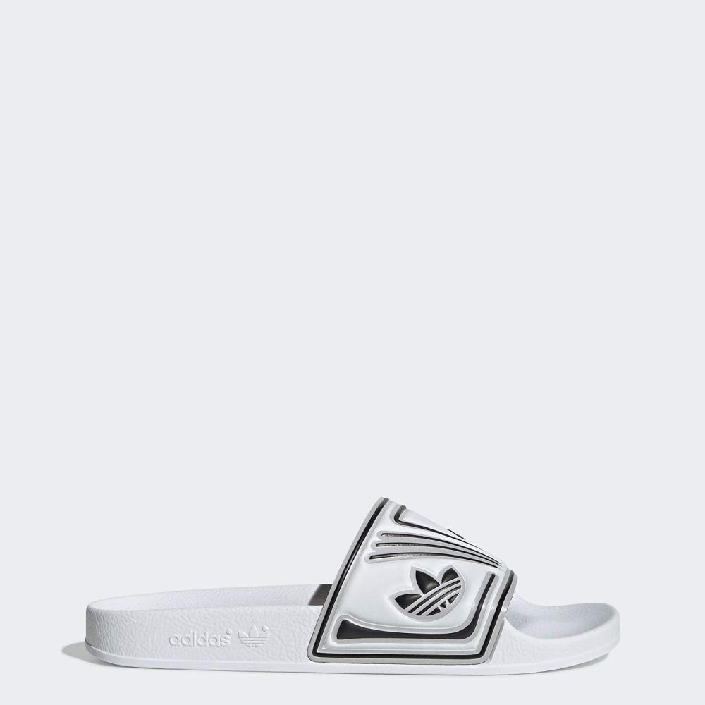 imageadidas Mens Adilette Slide SandalCloud WhiteChalk WhiteCore Black