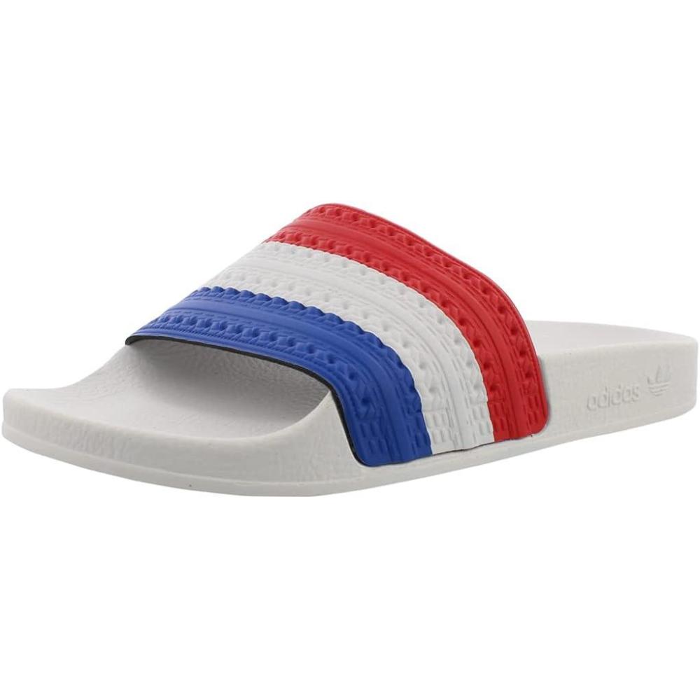 imageadidas Mens Adilette Slide SandalWhiteRedBluewhite