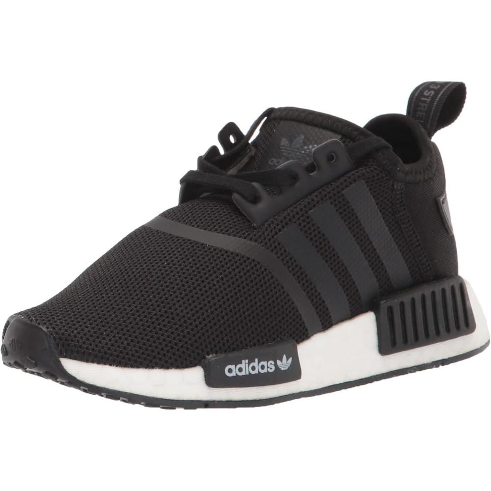 imageadidas Originals UnisexChild NMDr1s SneakerCore BlackWhite
