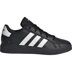adidas Kids’ Grand Court 2.0 Sneakers(Black/White/Gold Metallic)