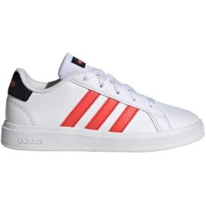 adidas Kids’ Grand Court 2.0 Sneakers(Cloud White/Bright Red/Core Black)