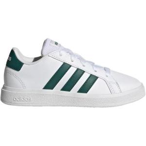 adidas Kids’ Grand Court 2.0 Sneakers(Cloud White/Collegiate Green/Cloud W)