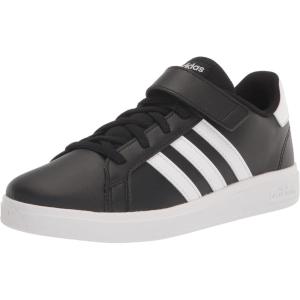adidas Kids’ Grand Court 2.0 Sneakers(Core Black/Ftwr White/Core Black (Elastic))