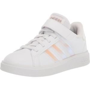 adidas Kids’ Grand Court 2.0 Sneakers(Ftwr White/Iridescent/Ftwr White (Elastic))