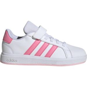 adidas Kids’ Grand Court 2.0 Sneakers(White/Bliss Pink/Clear Pink)