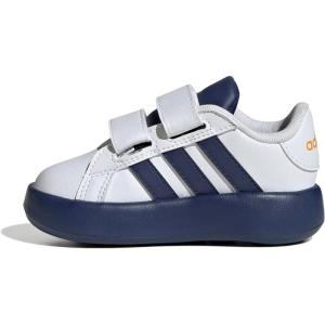 adidas Kids’ Grand Court 2.0 Sneakers(White/Dark Blue/Dark Blue)
