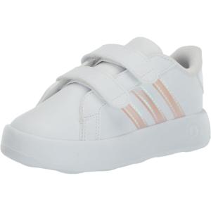 adidas Kids’ Grand Court 2.0 Sneakers(White/Iridescent/Grey)