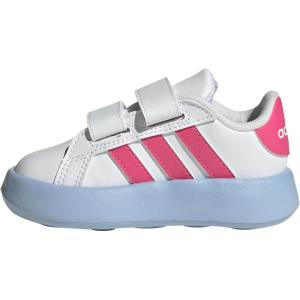 adidas Kids’ Grand Court 2.0 Sneakers(White/Pulse Magenta/Blue)
