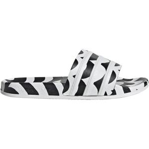 adidas Men’s Adilette Slide Sandal(Black/White/Team Real Magenta)