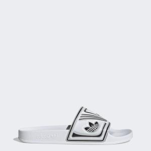 adidas Men’s Adilette Slide Sandal(Cloud White/Chalk White/Core Black)