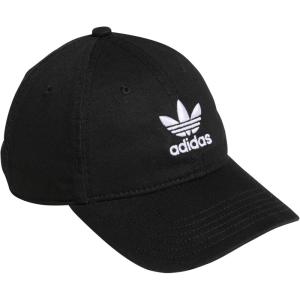 adidas Originals Kids-Boy’s/Girl’s Washed Cotton Relaxed Fit Strapback Cap(Black/White)