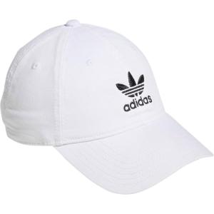 adidas Originals Kids-Boy’s/Girl’s Washed Cotton Relaxed Fit Strapback Cap(White/Black)