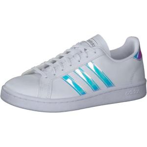 adidas Women’s Grand Court Sneaker(Ftwr White Silver Met Silver Met)