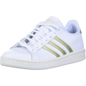 adidas Women’s Grand Court Sneaker(White/Sandy Beige Met/Off White)
