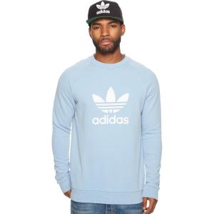 adidas Mens Trefoil Crew Neck Sweatshirt Casual – Black(Blue)
