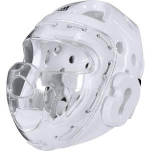 adidas Martial Arts Taekwondo Headgear with Face Shield – White Medium