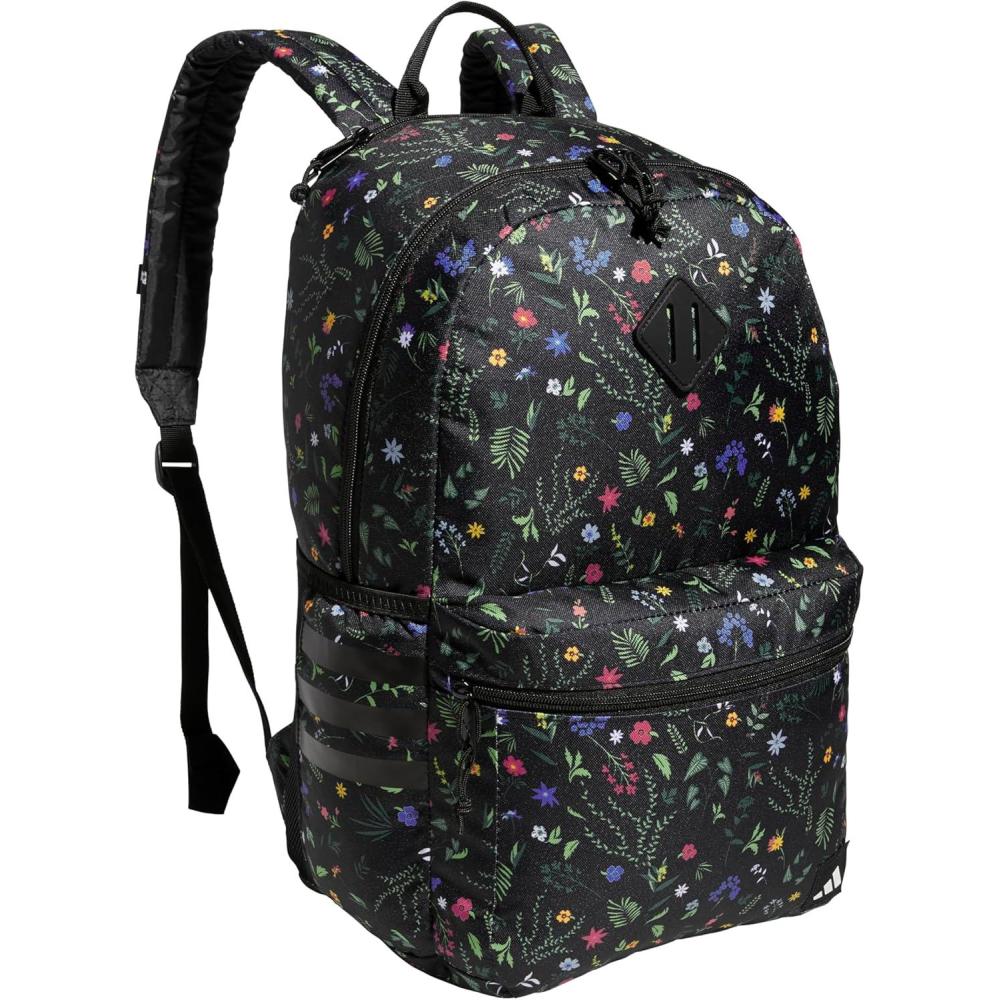 imageadidas 3Stripe Classic Backpack for Men and Women Bag with Laptop Sleeve Meadow Floral Wonder WhiteWonder White50 One SizeMeadow Floral BlackBlackWhite50
