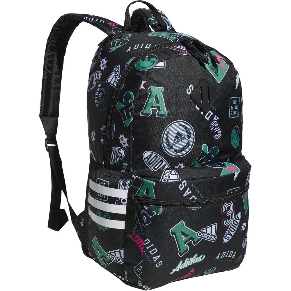 imageadidas 3Stripe Classic Backpack for Men and Women Bag with Laptop Sleeve Meadow Floral Wonder WhiteWonder White50 One SizeRec League BlackWhite50