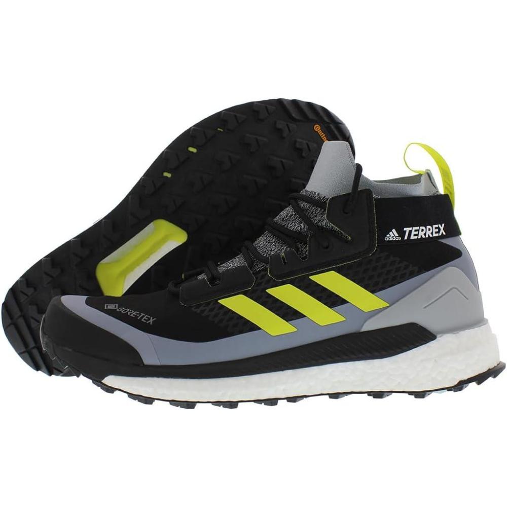 imageadidas Mens Terrex Free Hiker GoreTEX 20 Hiking ShoesHalo SilverAcid Yellowsilver
