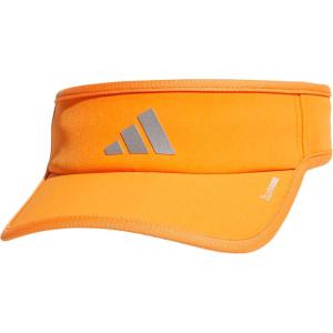 Adidas Unisex-Adult Superlite Visor – Lightweight Athletic Sport Hat for Workouts(Pure Orange/Silver Metallic/White)