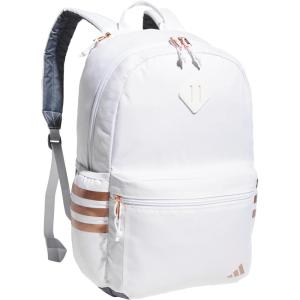adidas 3-Stripe Classic Backpack for Men and Women, Bag with Laptop Sleeve, Meadow Floral Wonder White/Wonder White/5.0, One Size(White/Rose Gold/5.0)