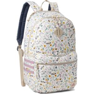 adidas 3-Stripe Classic Backpack for Men and Women, Bag with Laptop Sleeve, Meadow Floral Wonder White/Wonder White/5.0, One Size(Woodland Floral Chalk White/Wonder Orchid Purple/5.0)