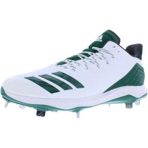 adidas Men’s Icon Bounce Baseball Cleats(Footwear White/Dark Green/Carbon)
