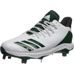adidas Men’s Icon Bounce Baseball Cleats(White/Dark Green/Carbon)