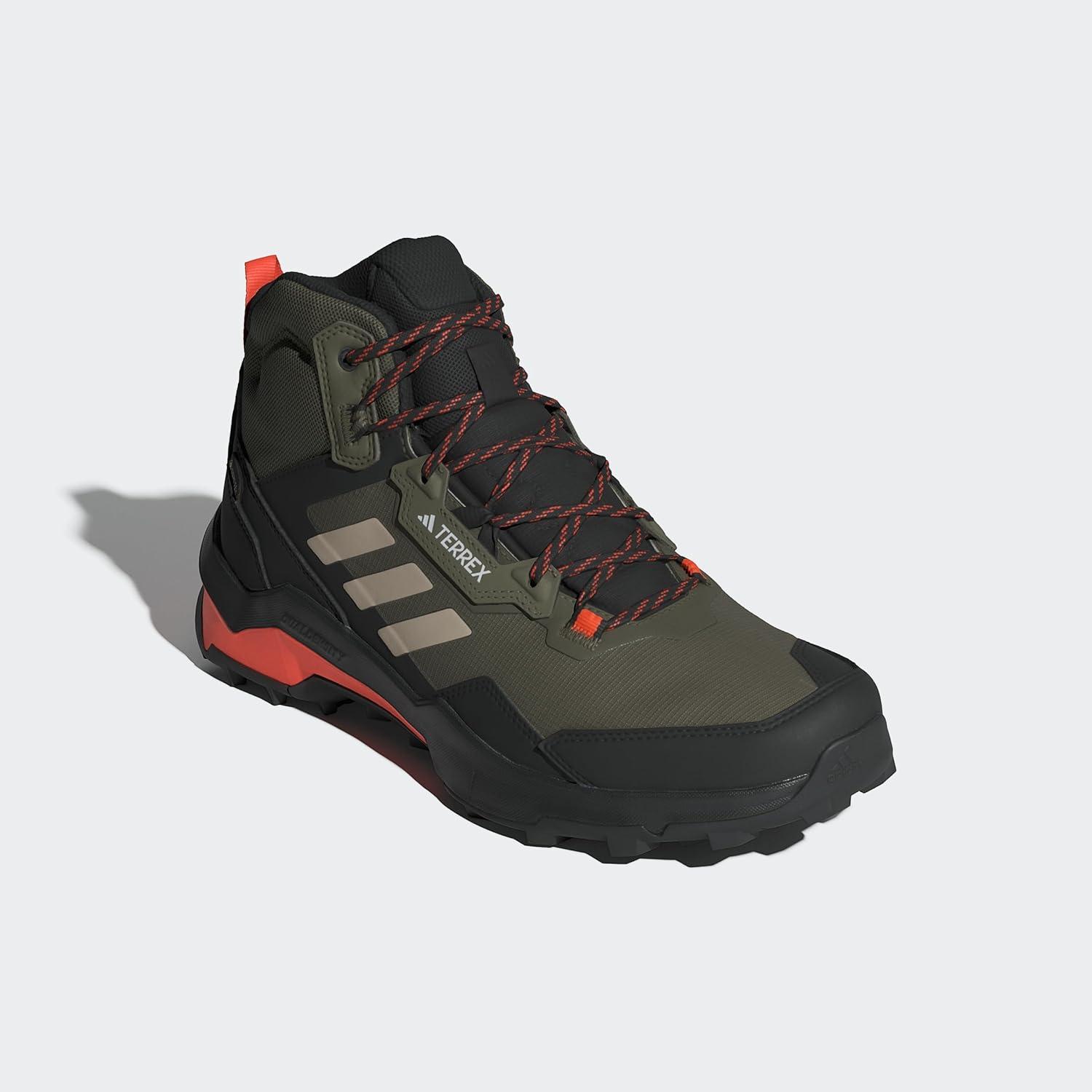 imageadidas Mens Terrex Ax4 Mid Goretex Hiking ShoesOlive StrataWonder BeigeBlack