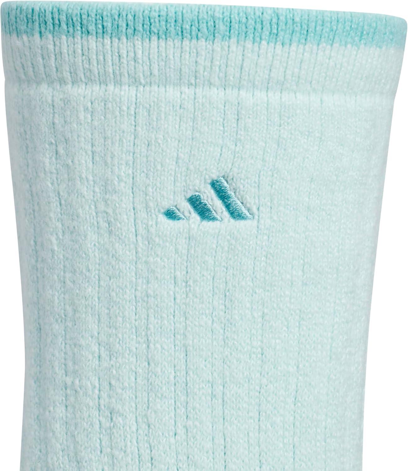 imageadidas Womens Super Soft Cushioned Comfort Cozy Crew Socks 3PairHalo Mint GreenClear PinkPreloved Ink Blue