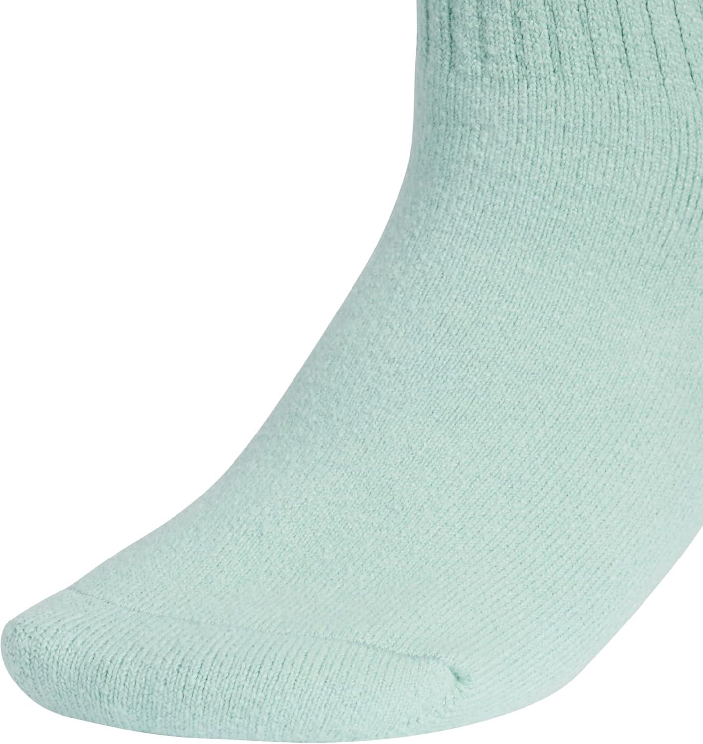 imageadidas Womens Super Soft Cushioned Comfort Cozy Crew Socks 3PairHazy GreenWonder BeigeWonder White