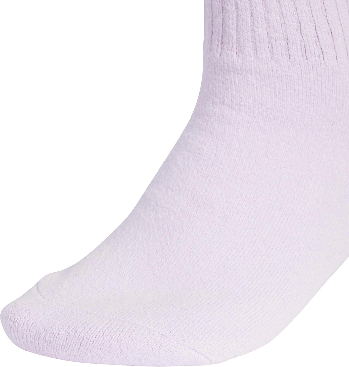 imageadidas Womens Super Soft Cushioned Comfort Cozy Crew Socks 3PairIce LavenderWhiteBlue Spark