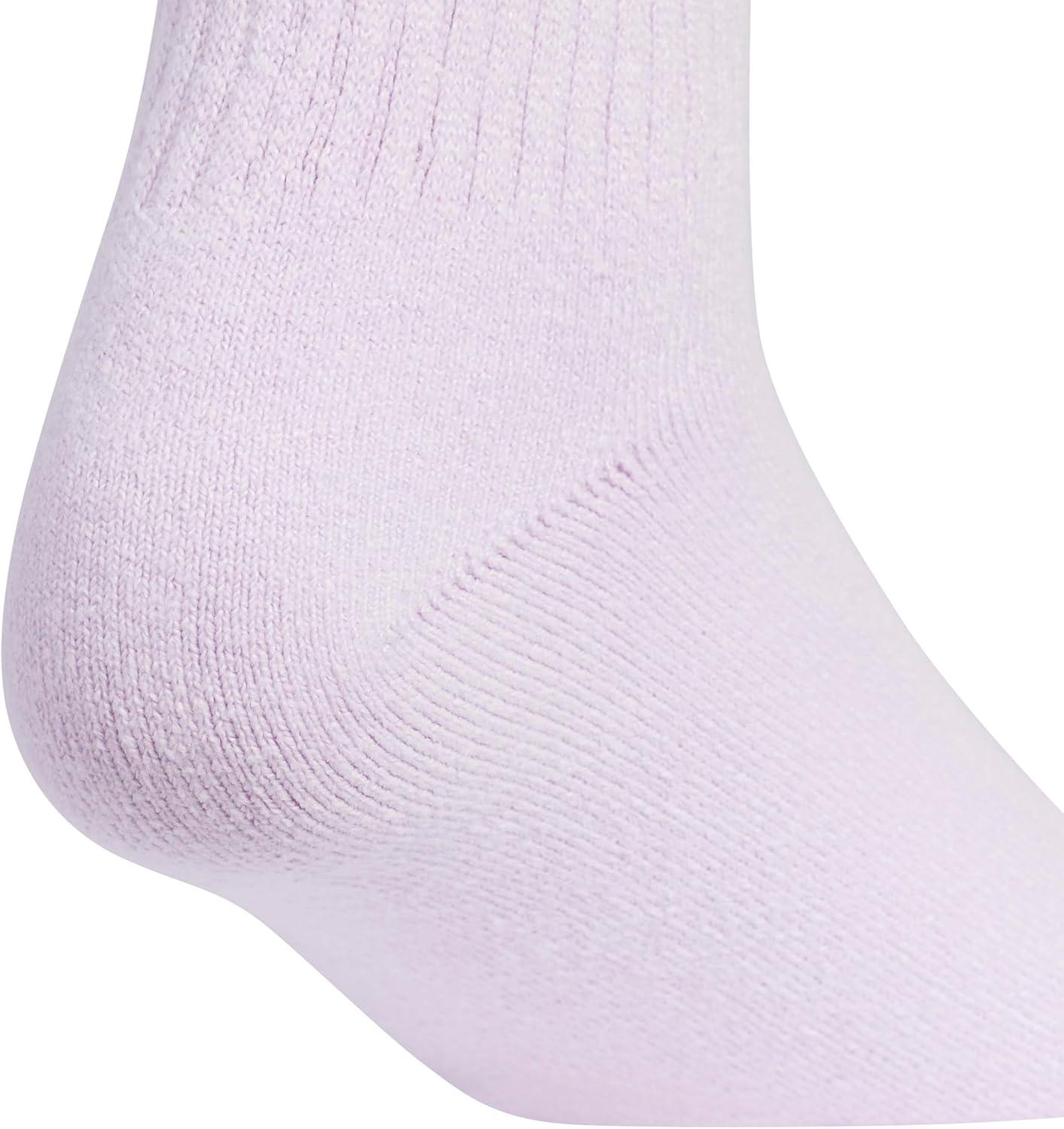 imageadidas Womens Super Soft Cushioned Comfort Cozy Crew Socks 3PairIce LavenderWhiteBlue Spark